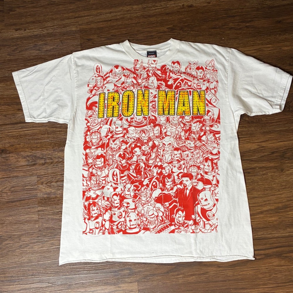 Y2K Iron Man T-shirt Mens XL White Mad Engine Comic Graphic Tee